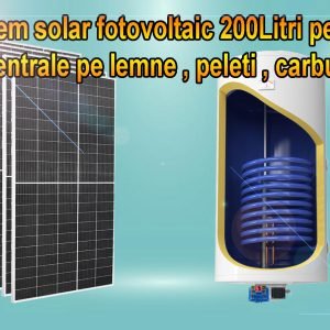 Kit Solar Fotovoltaic pentru centrala pe lemne sau peleti 200Litri
