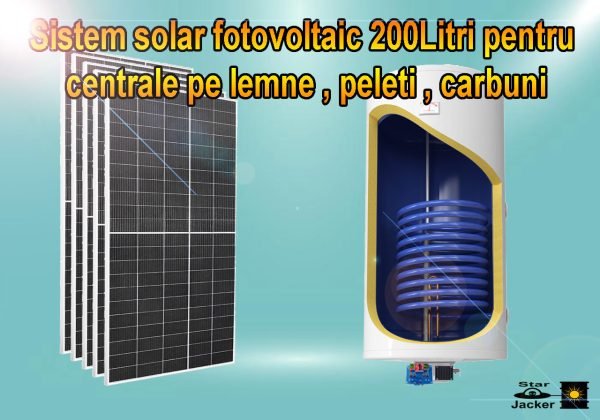 Kit Solar Fotovoltaic pentru centrala pe lemne sau peleti 200Litri