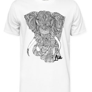 Tricou Elefant Psychedelic Lia Alb
